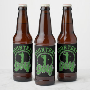 Personalised Golf ADD NAME Retro Pro Golfer Swing Beer Bottle Label