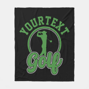 Personalised Golf ADD NAME Retro Pro Golfer Swing Fleece Blanket