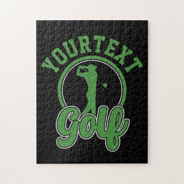 Personalised Golf ADD NAME Retro Pro Golfer Swing Jigsaw Puzzle (Vertical)