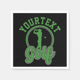 Personalised Golf ADD NAME Retro Pro Golfer Swing Napkin