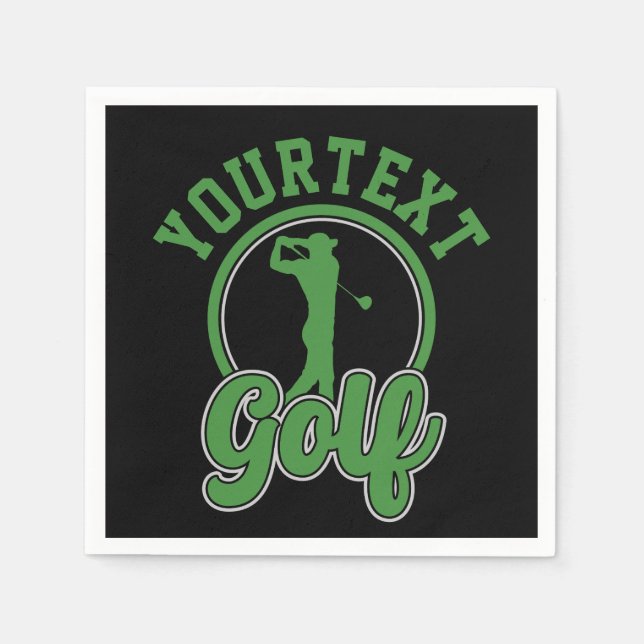 Personalised Golf ADD NAME Retro Pro Golfer Swing Napkin (Front)