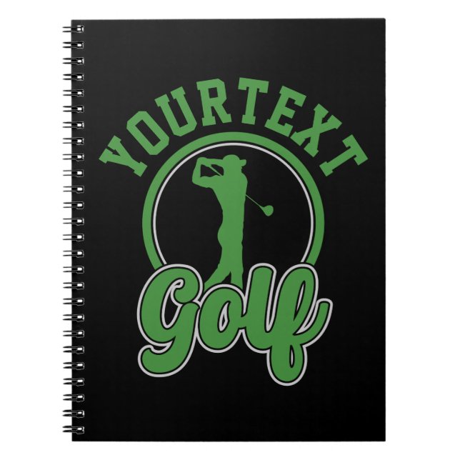 Personalised Golf ADD NAME Retro Pro Golfer Swing Notebook (Front)