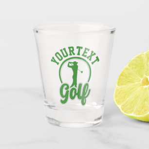 Personalised Golf ADD NAME Retro Pro Golfer Swing Shot Glass