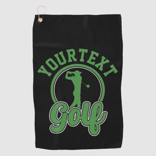 Personalised Golf ADD NAME Retro Pro Golfer Swing Towel (Front)