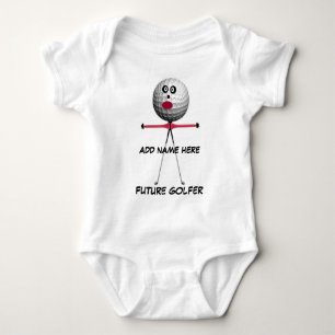 Personalised Golf Baby Cartoon Bodysuit