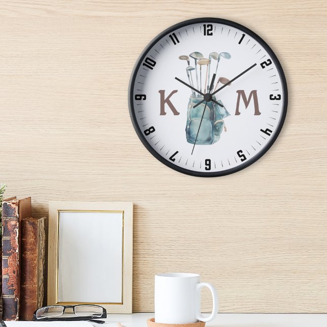 Personalised Golf Bag Monogram Golfer Wall Clock (Creator Uploaded)