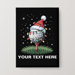 Personalised Golf Ball Christmas Tree Santa Hat