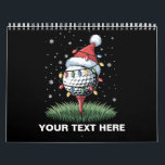 Personalised Golf Ball Christmas Tree Santa Hat  Calendar<br><div class="desc">Personalised Golf Ball Christmas Tree Santa Hat Xmas</div>