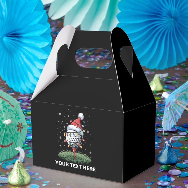 Personalised Golf Ball Christmas Tree Santa Hat  Favour Box (Party)
