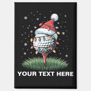 Personalised Golf Ball Christmas Tree Santa Hat Magnet