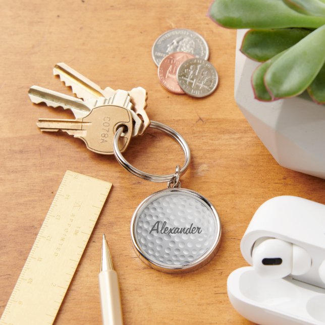 Personalised Golf Ball Key Ring (Desk)