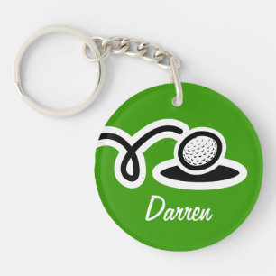 Personalised golf ball keychain with custom name