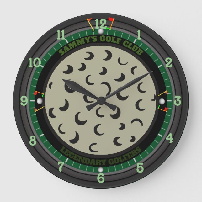 Personalised Golf Ball Large Clock (Front)