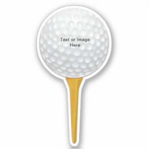 Personalised Golf Ball on Wood Tee  Sticker