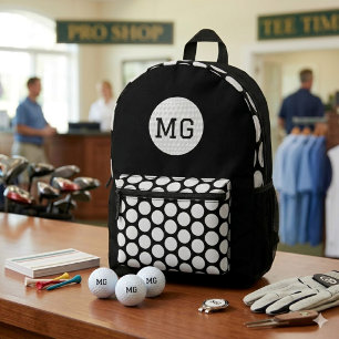 Personalised Golf Ball Pattern Backpack