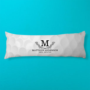Personalised Golf Ball Pattern Name Monogram Age Body Cushion