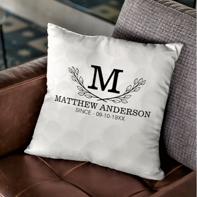 Personalised Golf Ball Pattern Name Monogram Age Cushion (Creator Uploaded)