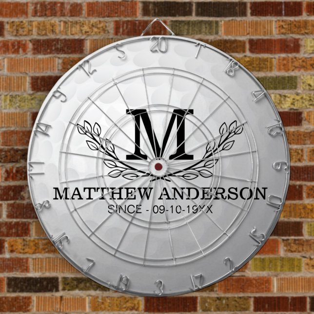 Personalised Golf Ball Pattern Name Monogram Age Dartboard (Creator Uploaded)