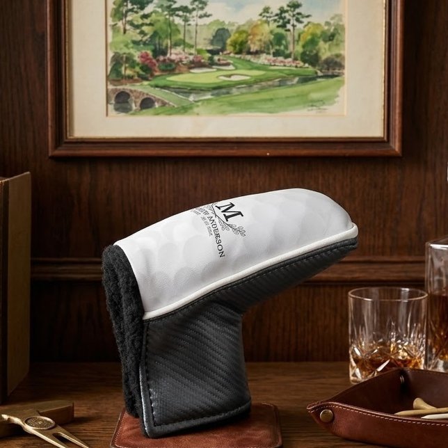 Personalised Golf Ball Pattern Name Monogram Age Head Cover (Creator Uploaded)