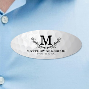 Personalised Golf Ball Pattern Name Monogram Age Name Tag