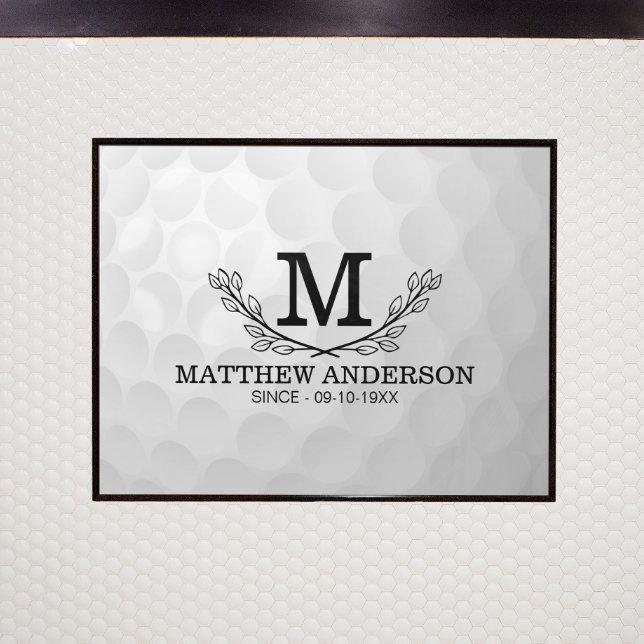 Personalised Golf Ball Pattern Name Monogram Age Poster (Creator Uploaded)