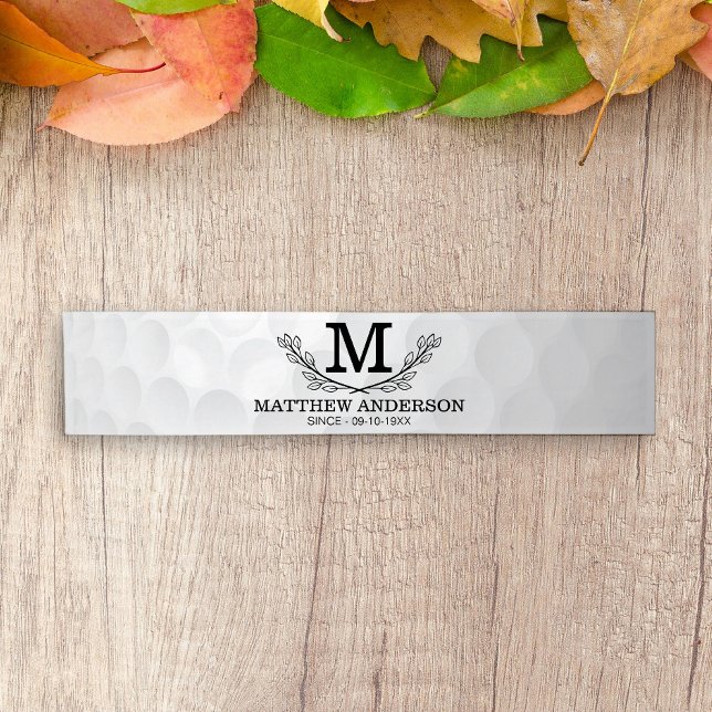 Personalised Golf Ball Pattern Name Monogram Age Short Table Runner (Creator Uploaded)