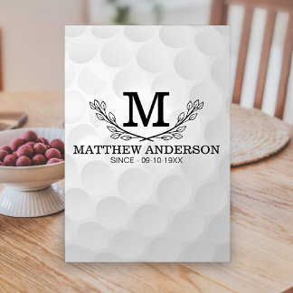 Personalised Golf Ball Pattern Name Monogram Age Table Number