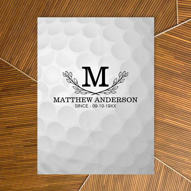Personalised Golf Ball Pattern Name Monogram Age Tablecloth (Creator Uploaded)