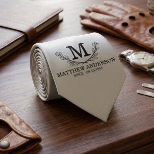 Personalised Golf Ball Pattern Name Monogram Age Tie