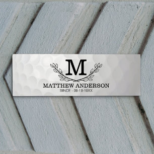 Personalised Golf Ball Pattern Name Monogram Age Yoga Mat