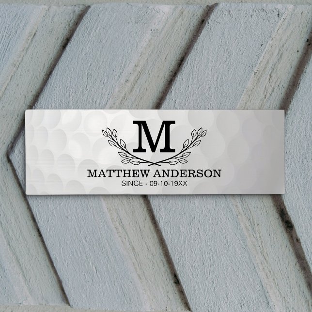 Personalised Golf Ball Pattern Name Monogram Age Yoga Mat (Creator Uploaded)