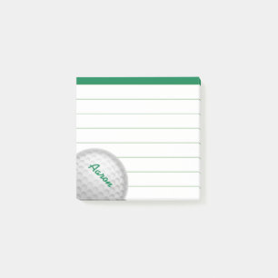 Personalised Golf Ball Post It Notes Gift