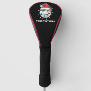 Personalised Golf Ball Santa Hat Christmas Lights Head Cover