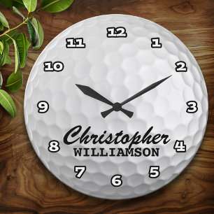 Personalised Golf Ball Wall Clock