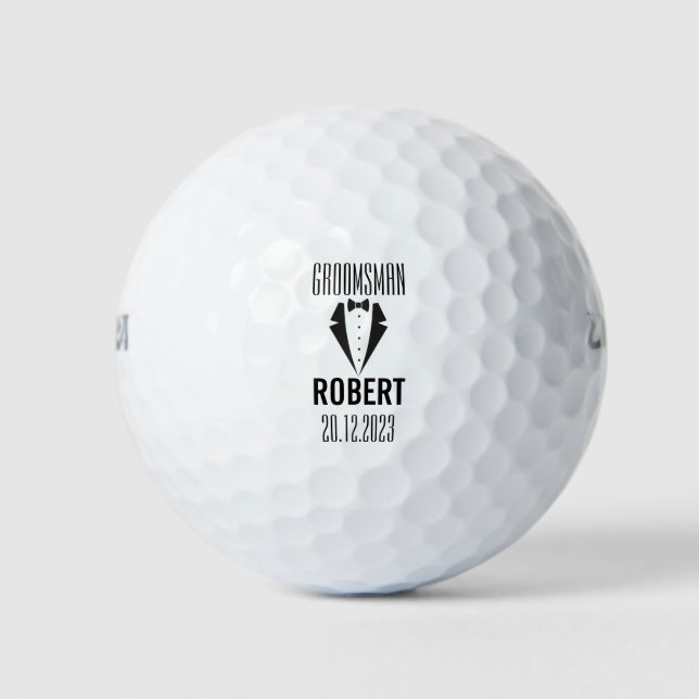 Personalised Golf Ball with Custom Groomsman Name (Front)