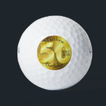 Personalised Golf Balls For 50th Birthday<br><div class="desc">Custom printed gold effect design personalised golf balls 50th birthday. Great gift idea for a keen golfer</div>