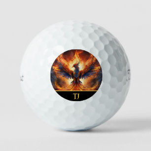 Personalised Golf Balls with a Bold Flaming Eagle 