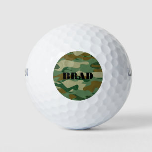 Personalised golf balls with green army camo colou