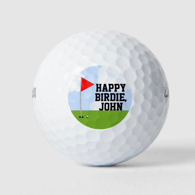 Personalised Golf Birthday Collectable Balls (Front)