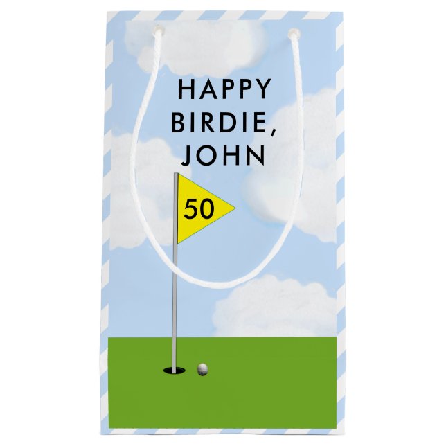 Personalised Golf Birthday Small Gift Bag (Front)