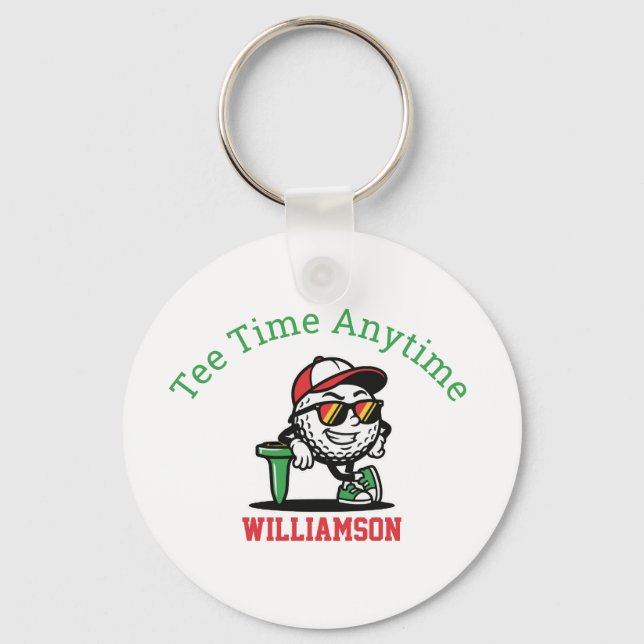 Personalised Golf Cart Key Ring (Front)
