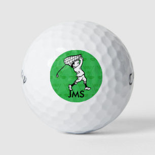 Personalised golf cartoon golfer golf balls