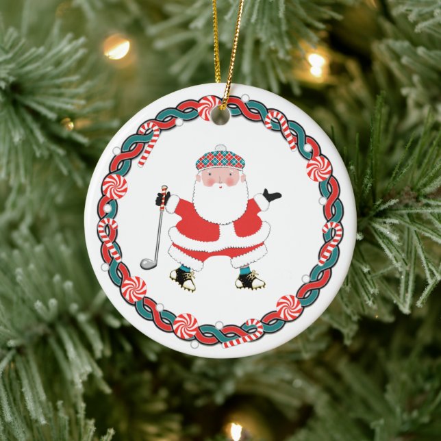 Personalised Golf Christmas Collectable Ceramic Ornament (Tree)