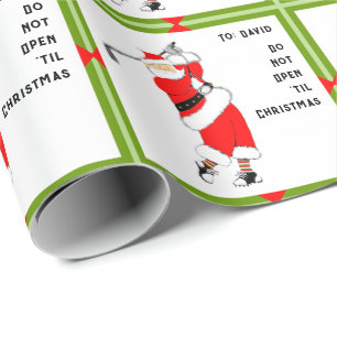 Personalised Golf Christmas Gift Wrapping Paper
