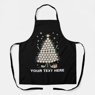 Personalised Golf Christmas Tree Equipment Family Apron