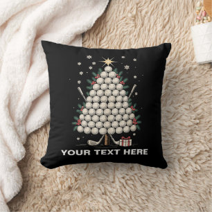 Personalised Golf Christmas Tree Equipment Family Cushion