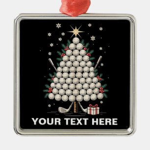 Personalised Golf Christmas Tree Equipment Family Metal Ornament