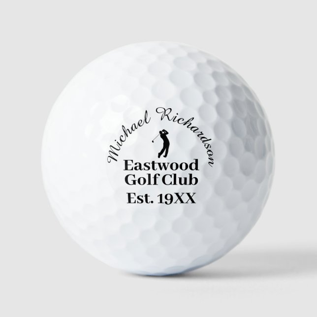 Personalised Golf Club Member Name Balls (Front)