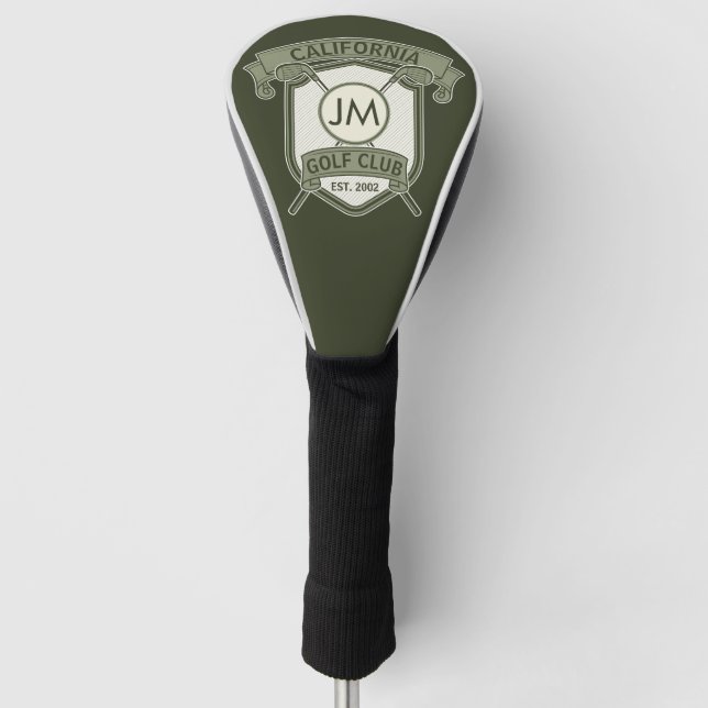 Personalised golf club monogram design  head cover (Front)