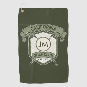 Personalised golf club monogram design  towel